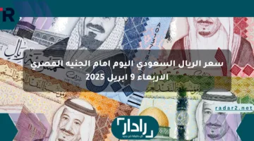 سعر الريال السعودي اليوم أمام الجنيه المصري الأربعاء 9 أبريل 2025